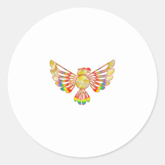 Rainbow Bird Classic Round Sticker