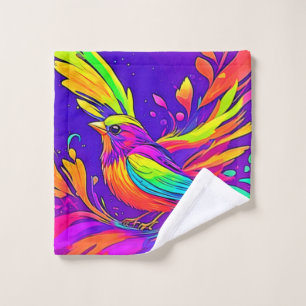 Rainbow Bird in Cartoon Land Bath Towel Set