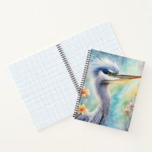 Rainbow Birds Blue Heron 1 Notebook