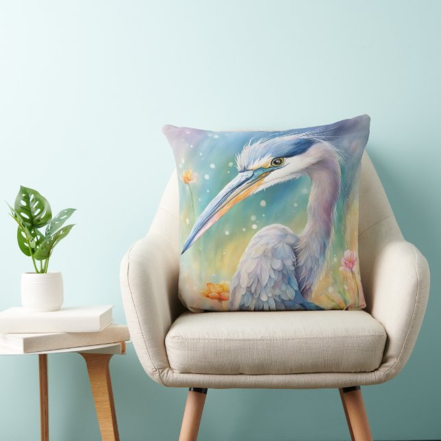 Rainbow Birds Blue Heron 2 Cushion (Chair)