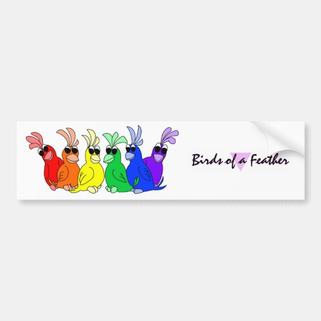 Rainbow Birds Bumper Sticker (Front)