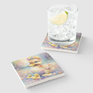Rainbow Birds Duck 5 Stone Coaster