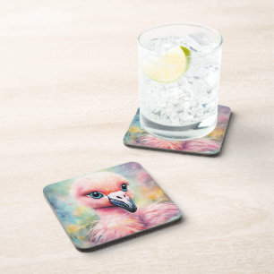 Rainbow Birds Flamingo 3 Coaster
