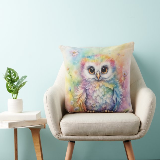 Rainbow Birds Owls 2 Cushion (Chair)