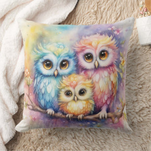 Rainbow Birds Owls 5 Cushion