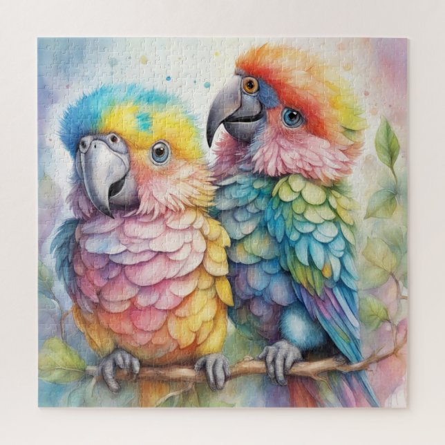 Rainbow Birds Parrots 1 Jigsaw Puzzle (Vertical)