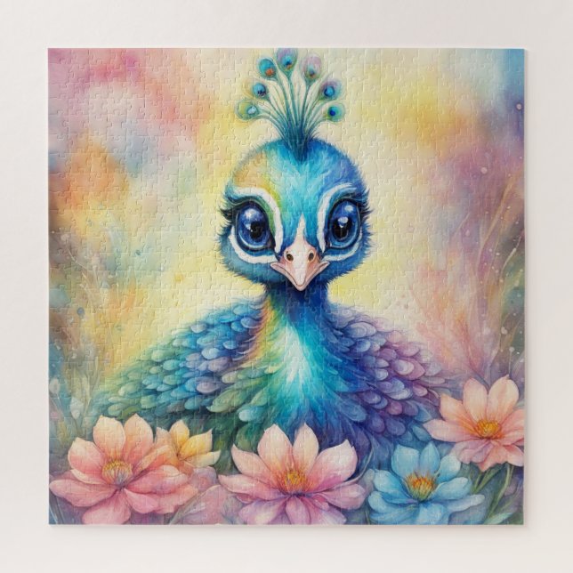 Rainbow Birds Peacock 1 Jigsaw Puzzle (Vertical)