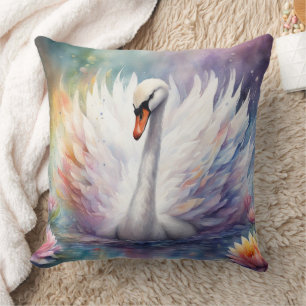 Rainbow Birds Swan 1 Cushion