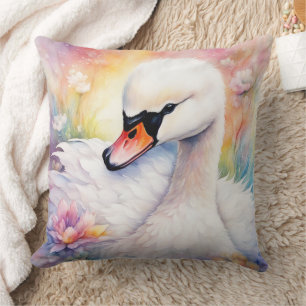 Rainbow Birds Swan 3 Cushion