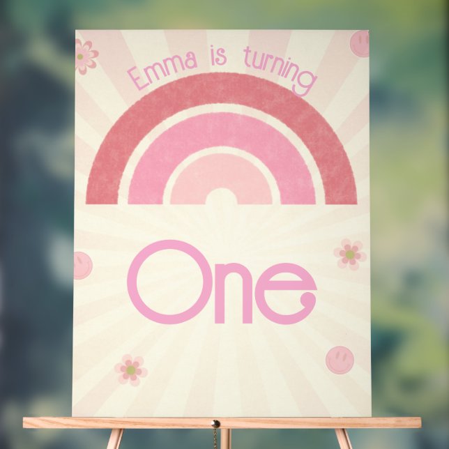 Rainbow Birthday Acrylic Sign (Neutral)