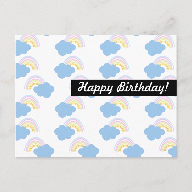 Rainbow  Birthday Any Occasion Personalised Postcard (Front)