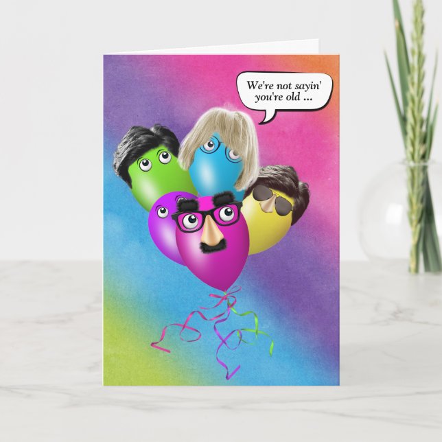 Rainbow Birthday Balloons From Group Card (Front)