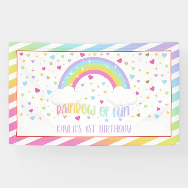 Rainbow Birthday Banner - Pastel (Horizontal)