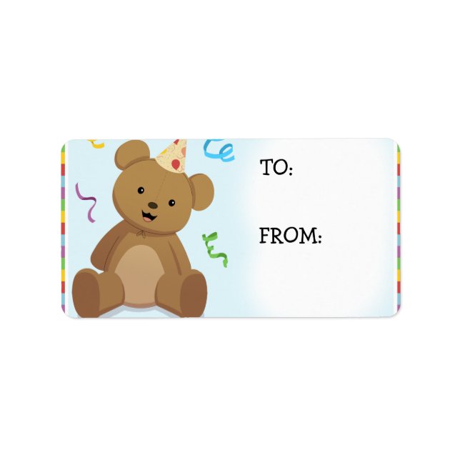 Rainbow Birthday Bear Labels (Front)