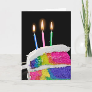 Rainbow Birthday Cake  Card