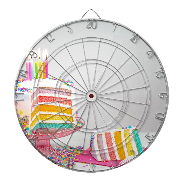 rainbow Birthday Cake Dartboard (Front)