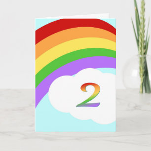 Rainbow Birthday Card For 2 Year Old