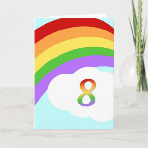 Rainbow Birthday Card For 8 Year Old