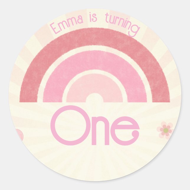 Rainbow Birthday Classic Round Sticker (Front)