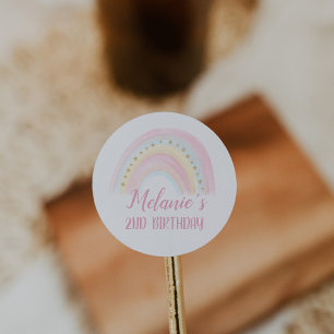 Rainbow Birthday Classic Round Sticker