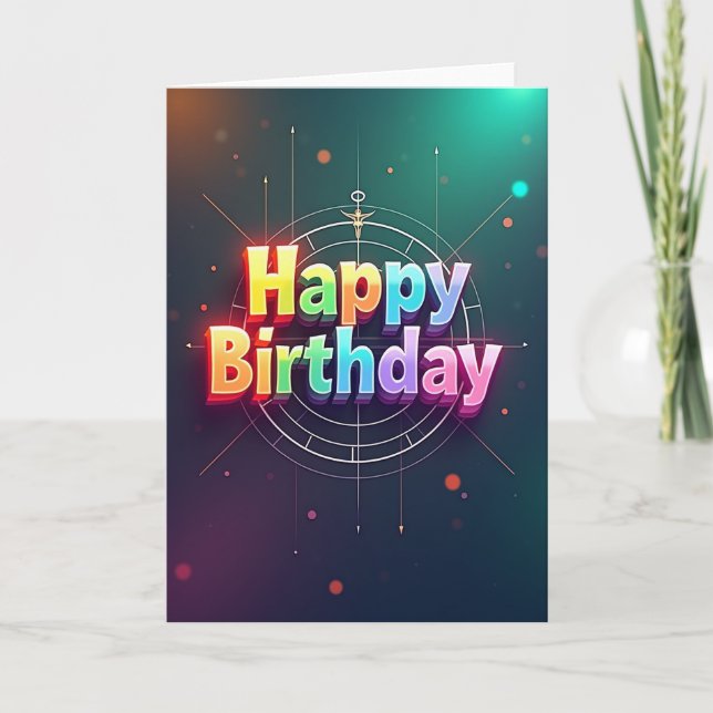 Rainbow Birthday Glow Card (Front)