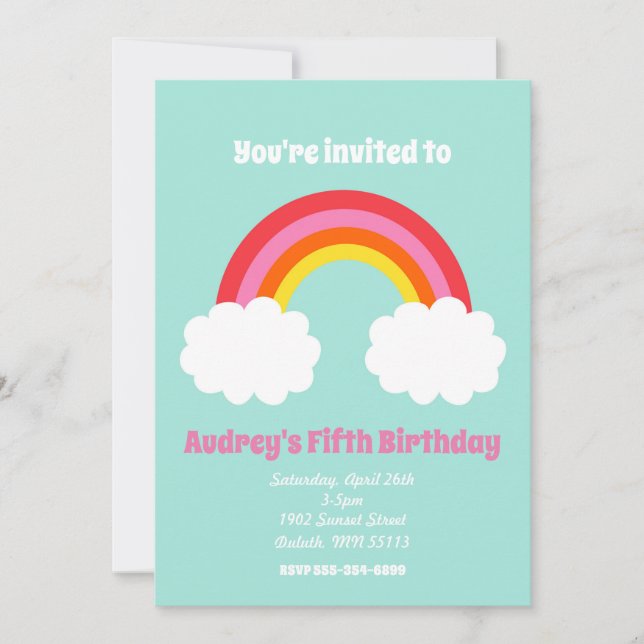 Rainbow Birthday Invitation (Front)