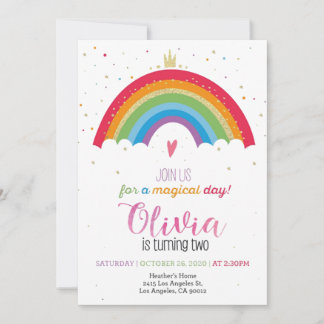 Rainbow Birthday Invitation