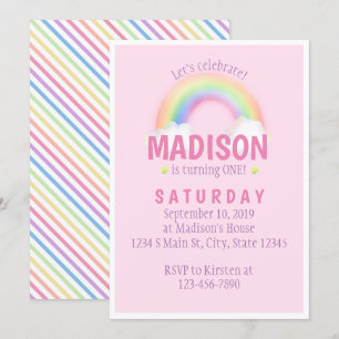 Rainbow Birthday Invitation