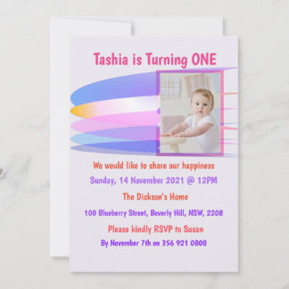 Rainbow Birthday Invitation Card