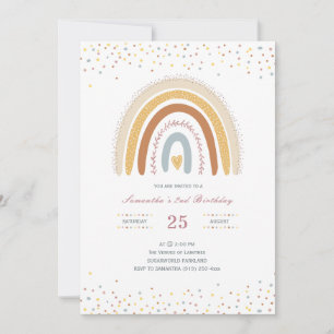 Rainbow Birthday Invitation Girls