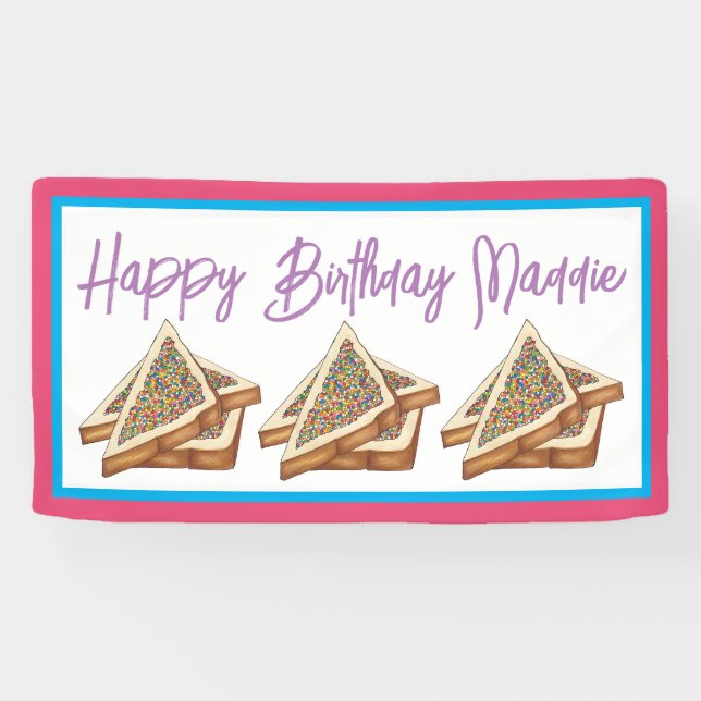Rainbow Birthday Party Australian Fairy Bread Food Banner (Horizontal)