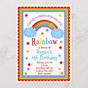 Rainbow Birthday Party Invitation
