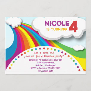 Rainbow Birthday Party Invitation