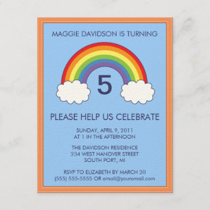 Rainbow Birthday Party Invitations