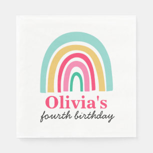 Rainbow birthday party napkin