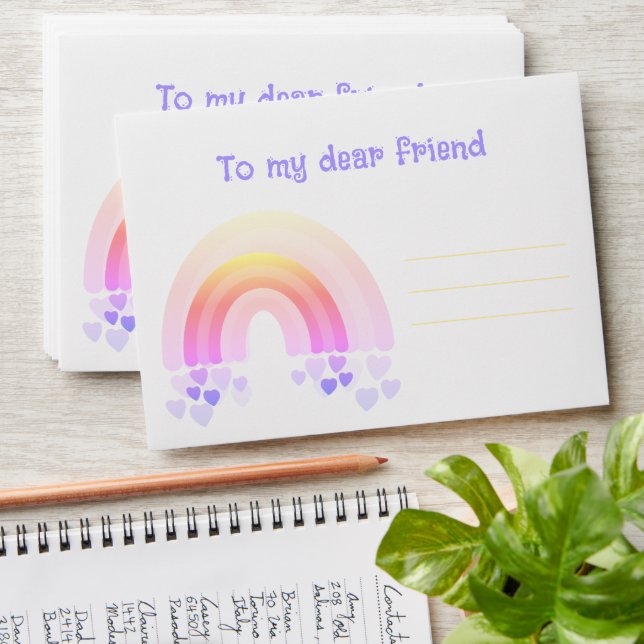 Rainbow Birthday Party Sweet Bright Invitation Envelope (Stacked)