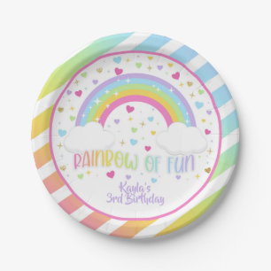 Rainbow Birthday Plate - Pastel - Custom