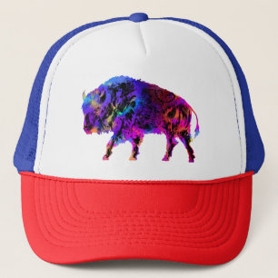 Rainbow Bison Buffalo Trucker Hat
