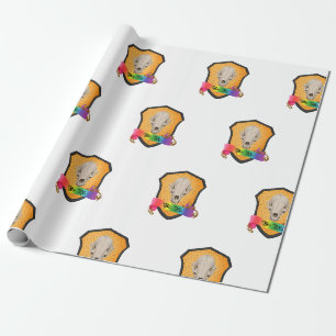 Rainbow Bite Me Badger Skull Wrapping Paper