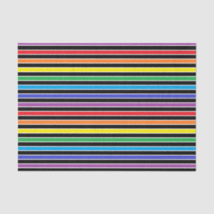 Rainbow, Black and White Stripes Tissue Paper