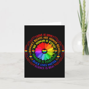 Rainbow Black Lives Science LGBT Pride Flower Card