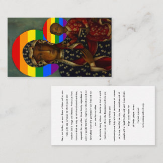 Rainbow Black Madonna Holy Card