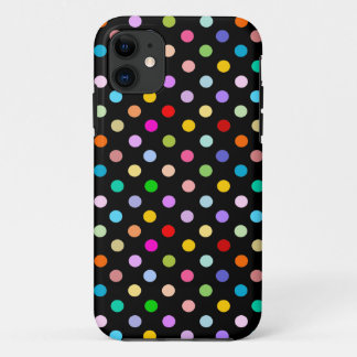 Rainbow & Black Polka Dot pattern iPhone 11 Case