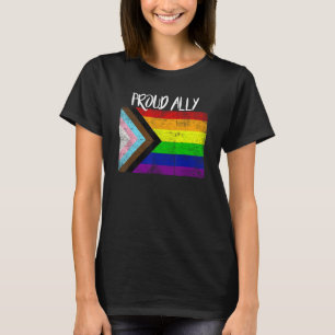 Rainbow Black Pride Flag Proud Ally LGBTQ Pride Mo T-Shirt