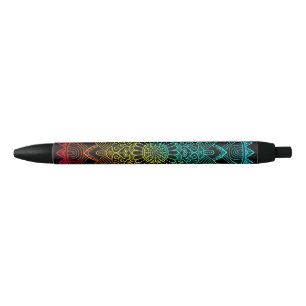Rainbow Black Psychedelic Ink Pen