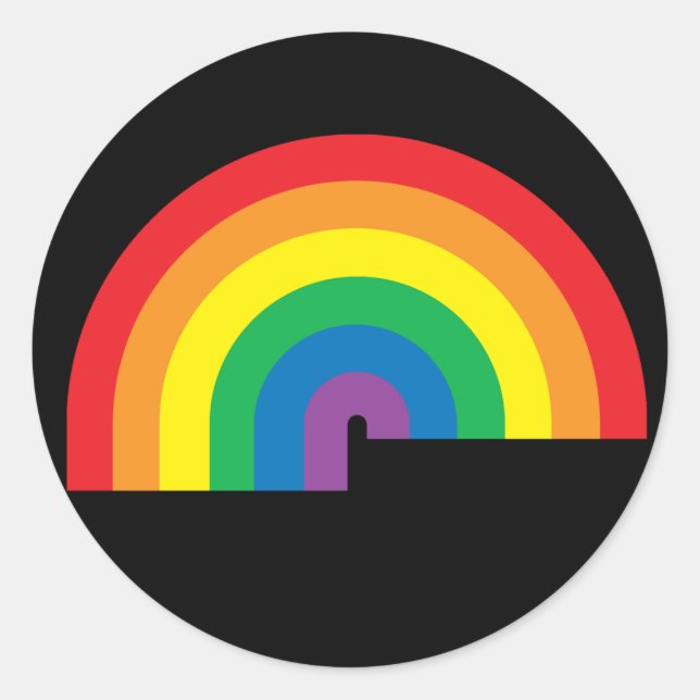 Rainbow Black Sticker (Front)