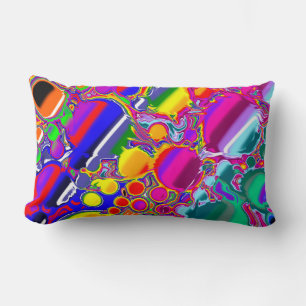 Rainbow Blast Abstract Art   Lumbar Cushion