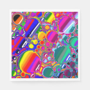 Rainbow Blast Abstract Art Napkin