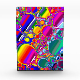 Rainbow Blast Abstract Art Photo Block