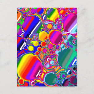 Rainbow Blast Abstract Art Postcard